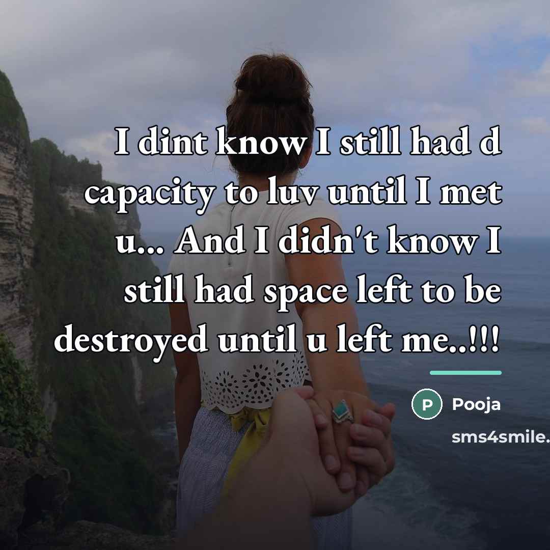 “I dint know I still had d capacity to luv…” quote by Pooja