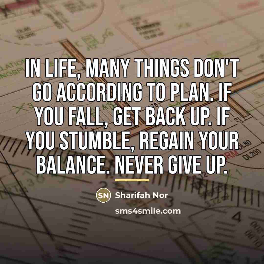 “In life, many things don't go according to plan. If…” quote by Sharifah Nor