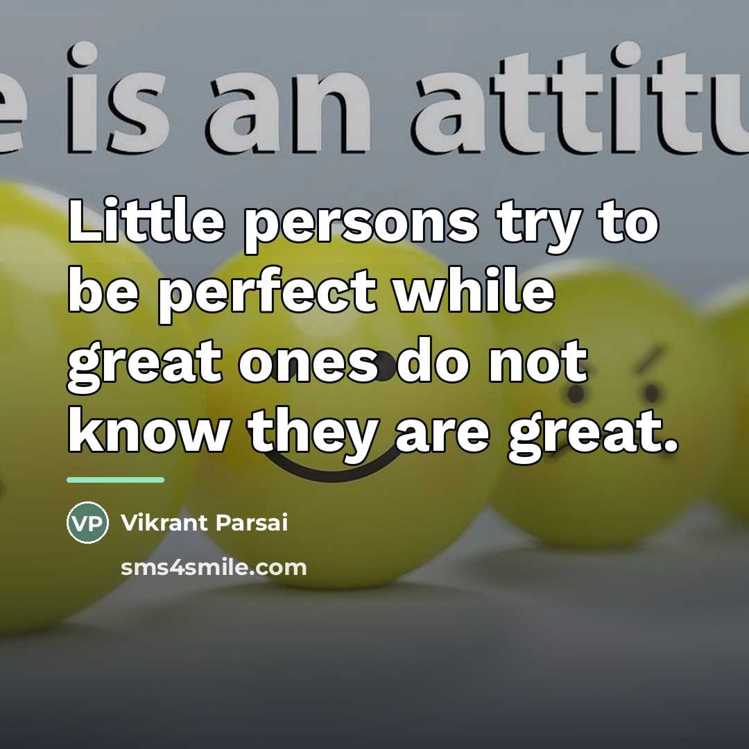 “Little persons try to be perfect while great ones do…” quote by Vikrant Parsai