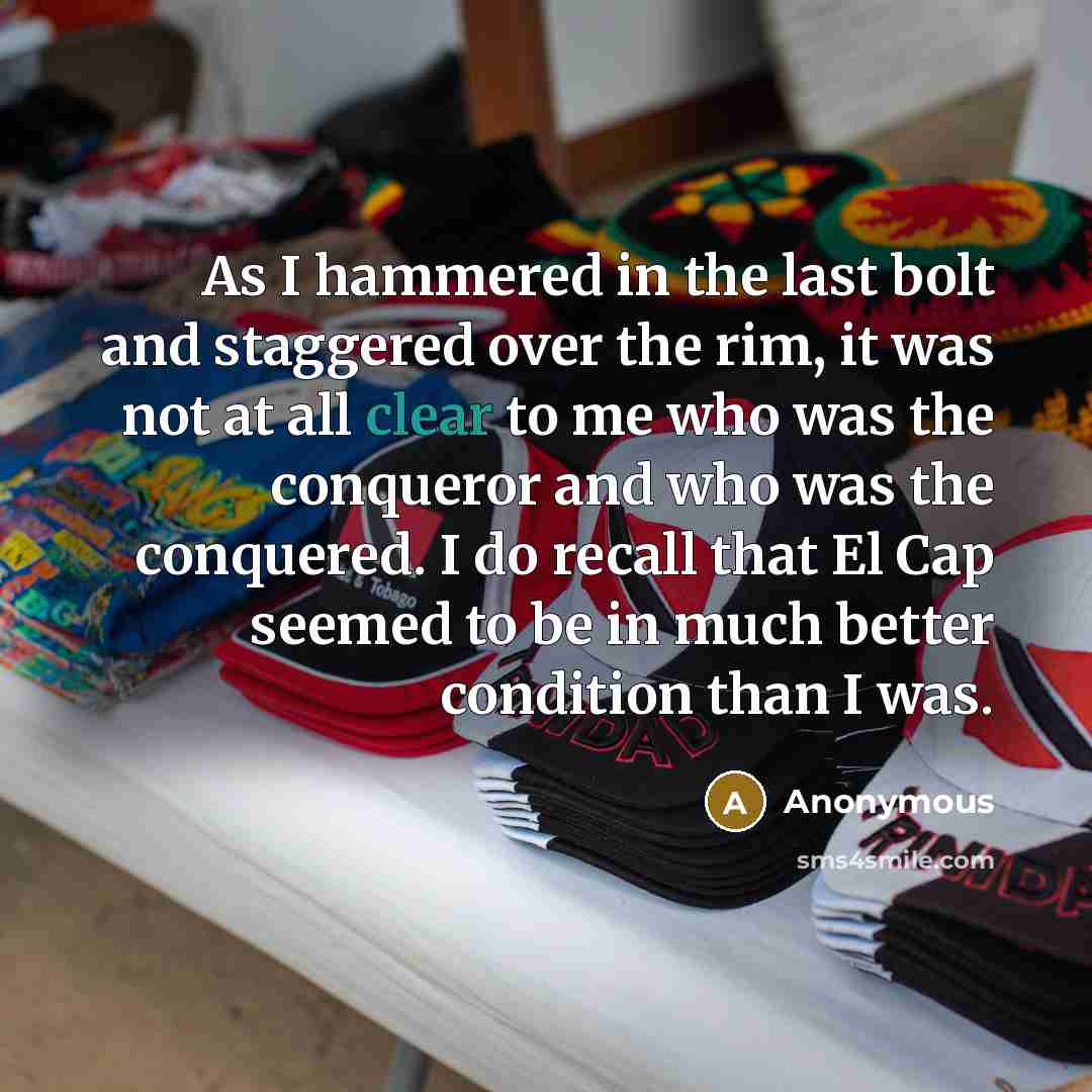 “As I hammered in the last bolt and staggered over…” quote by Anonymous