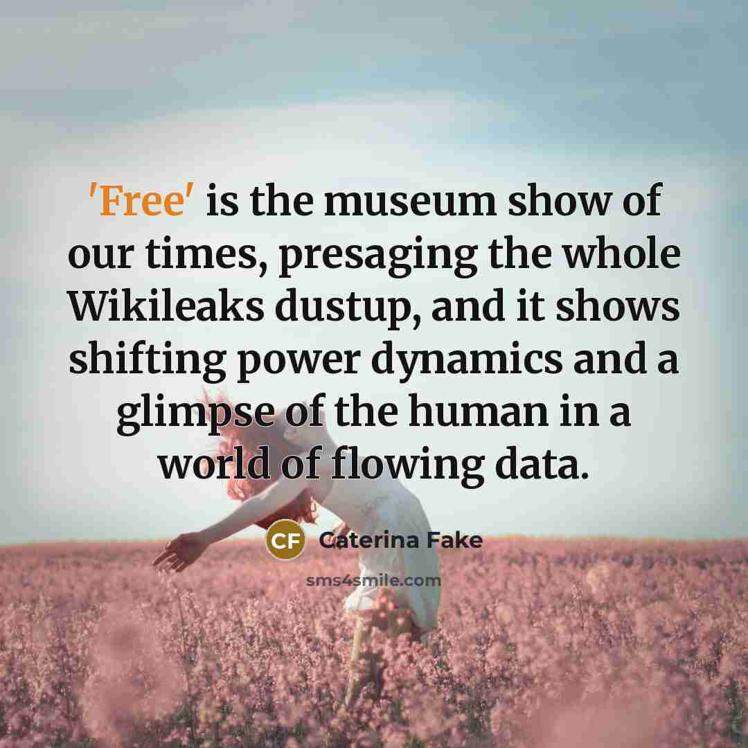 “'Free' is the museum show of our times, presaging the…” quote by Caterina Fake