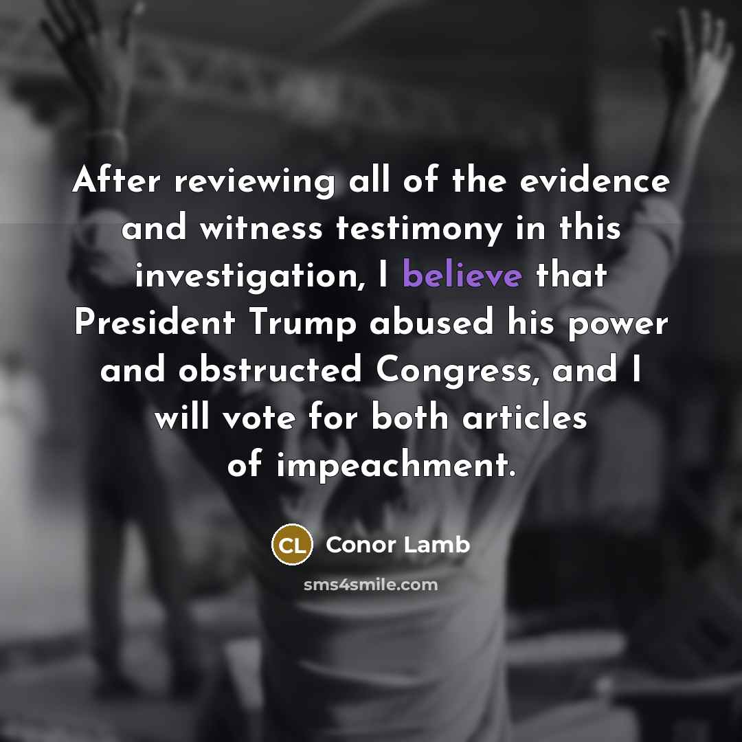 “After reviewing all of the evidence and witness testimony in…” quote by Conor Lamb