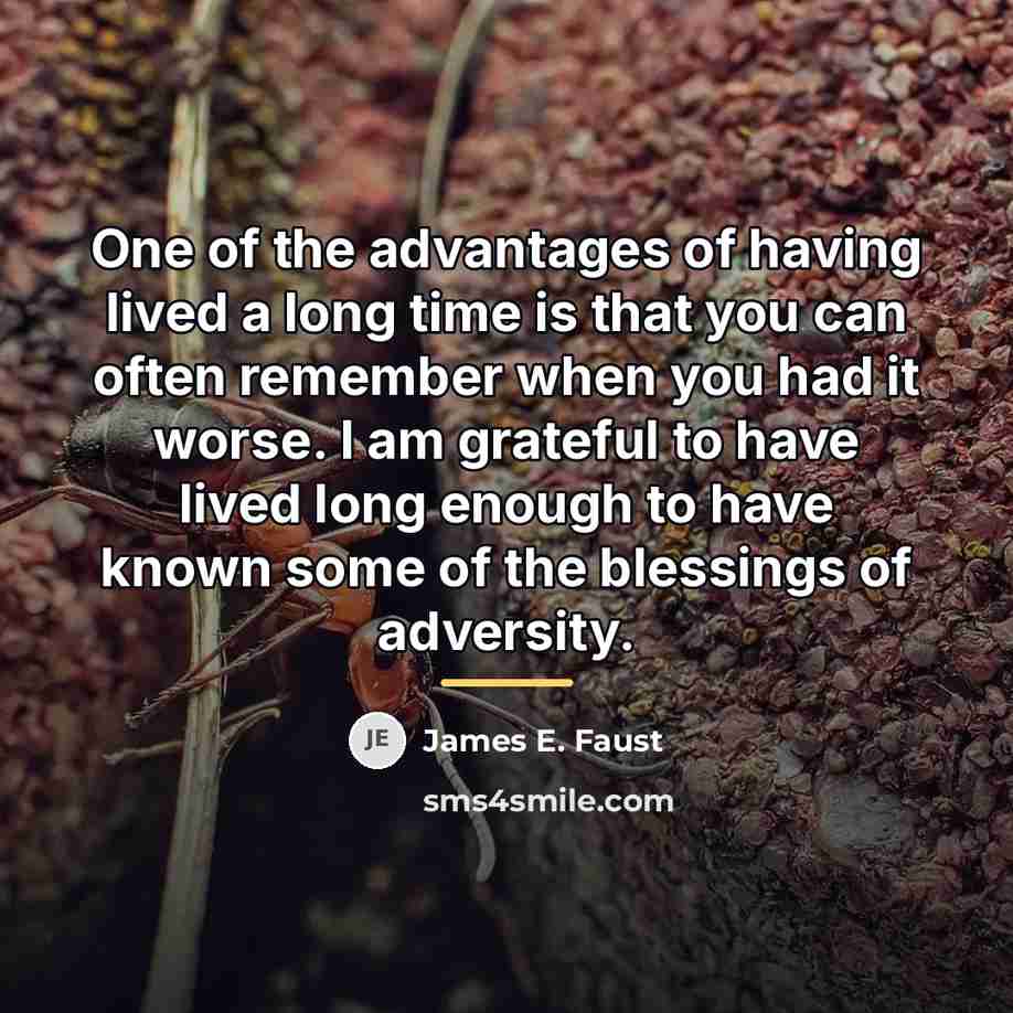 “One of the advantages of having lived a long time…” quote by James E. Faust