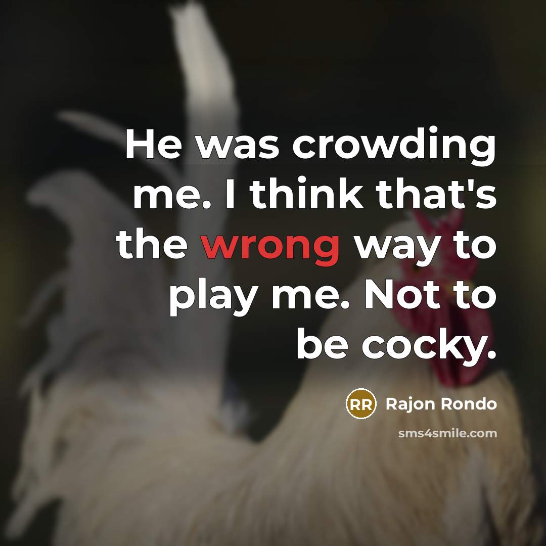 “He was crowding me. I think that's the wrong way to play me. Not to be cocky.” quote by Rajon Rondo