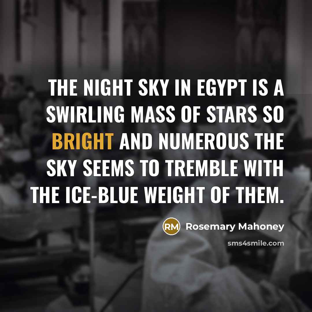 “The night sky in Egypt is a swirling mass of…” quote by Rosemary Mahoney