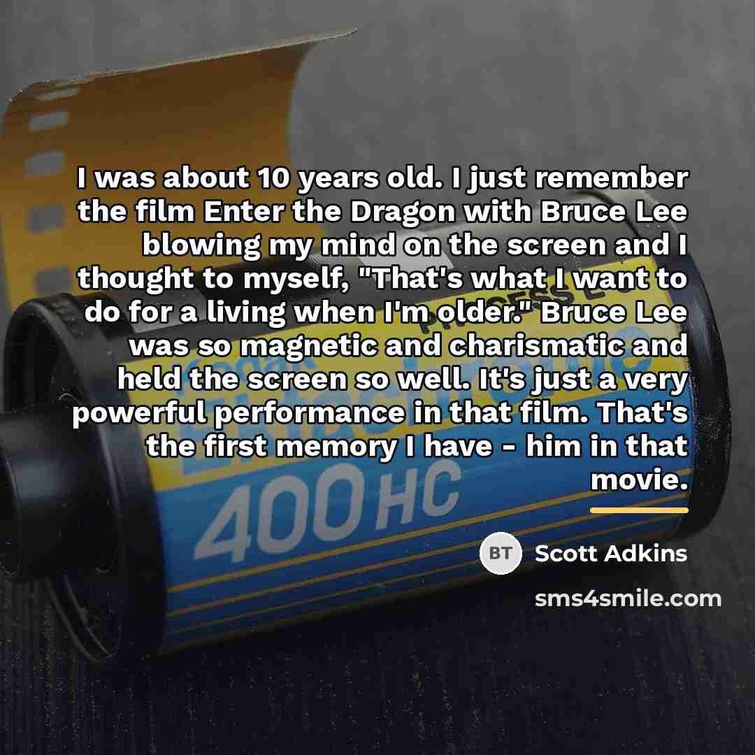 “I was about 10 years old. I just remember the…” quote by Scott Adkins