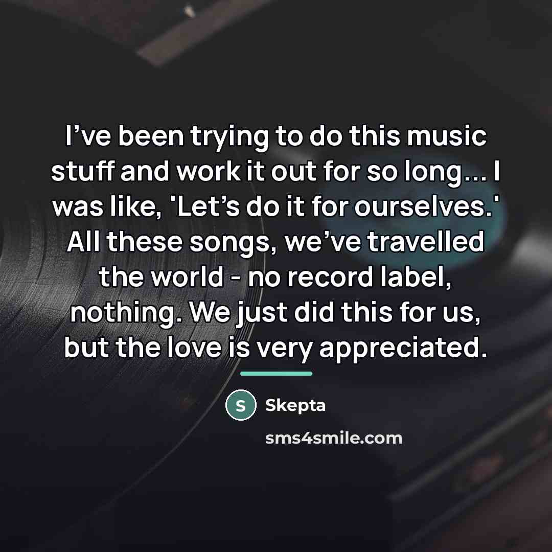 “I've been trying to do this music stuff and work…” quote by Skepta