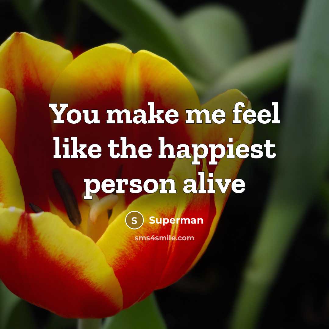 “You make me feel like the happiest person alive…” quote by Superman
