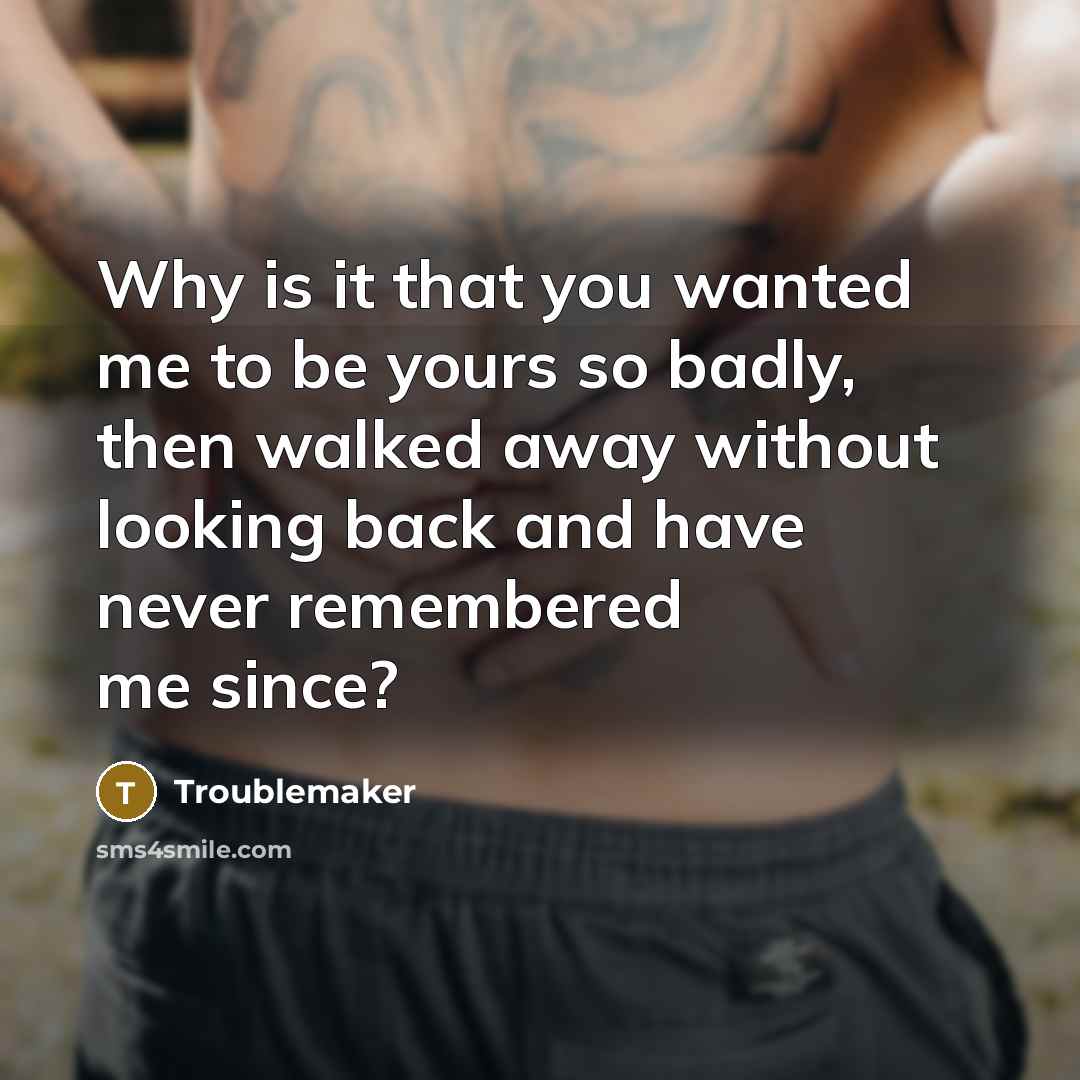 “Why is it that you wanted me to be yours…” quote by Troublemaker