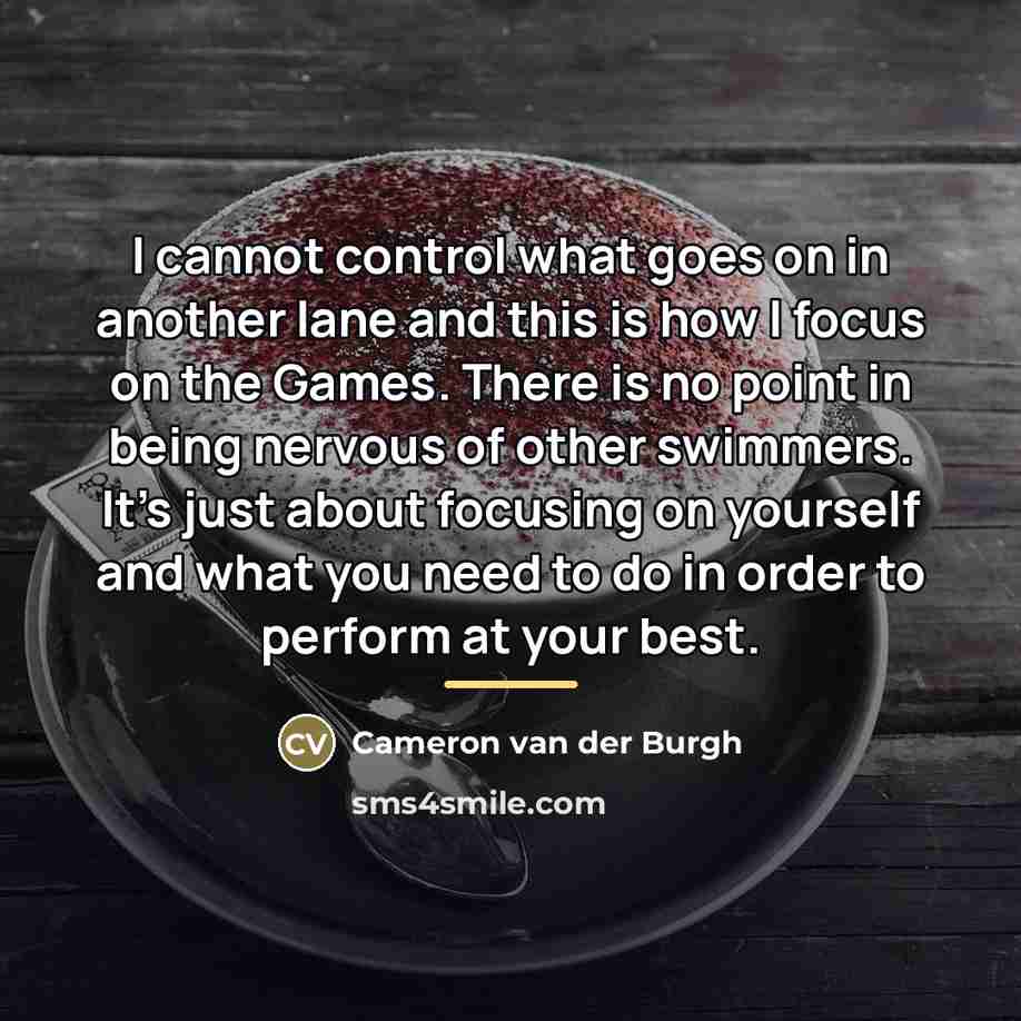 “I cannot control what goes on in another lane and…” quote by Cameron van der Burgh