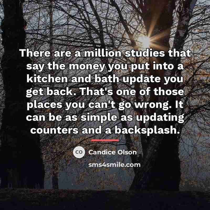 “There are a million studies that say the money you…” quote by Candice Olson