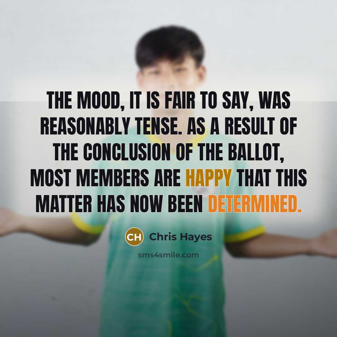 “The mood, it is fair to say, was reasonably tense.…” quote by Chris Hayes