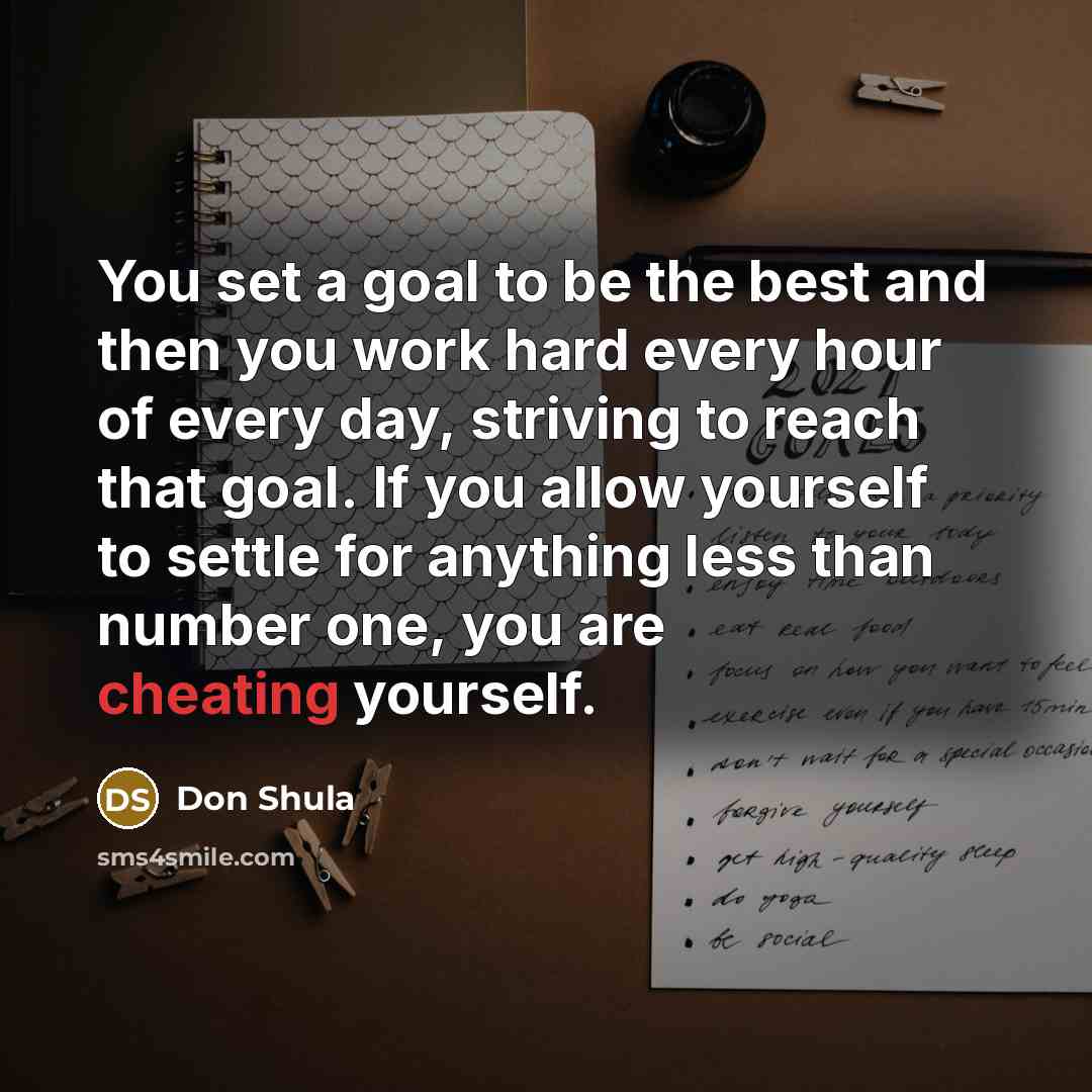 “You set a goal to be the best and then…” quote by Don Shula