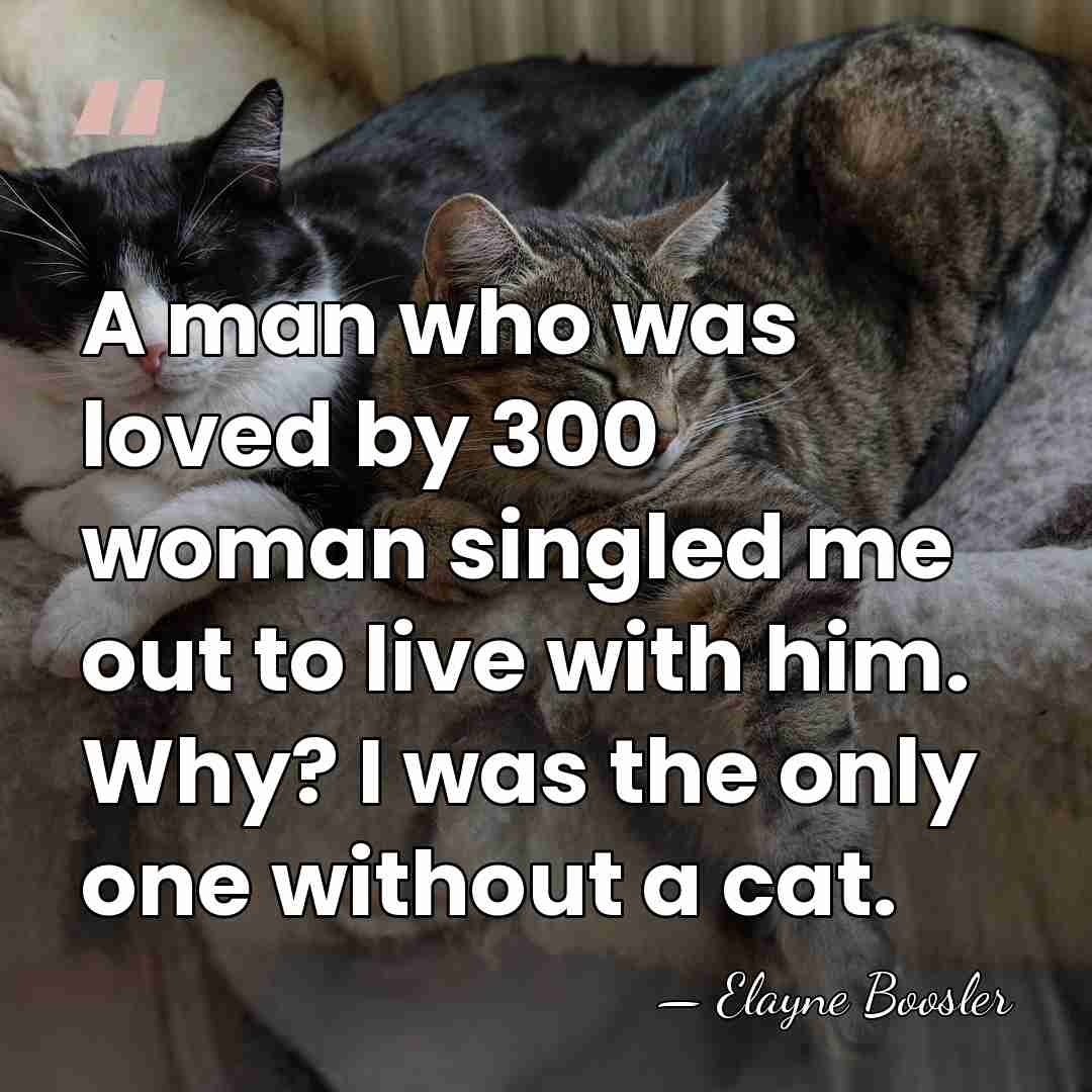 A man who was loved by 300 woman singled me out to&hellip; - Elayne Boosler