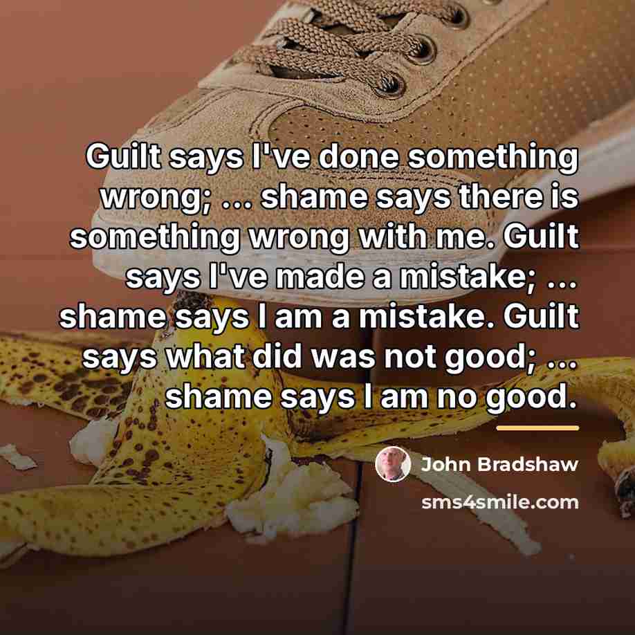 “Guilt says I've done something wrong; ... shame says there…” quote by John Bradshaw