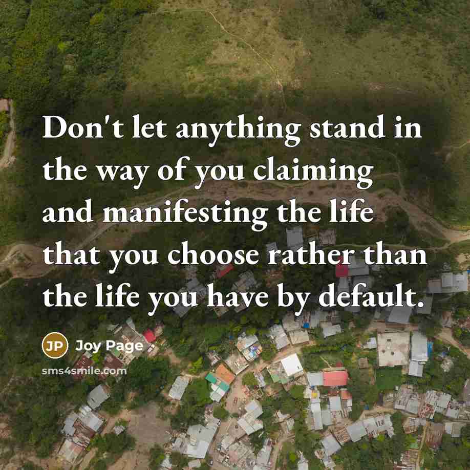 “Don't let anything stand in the way of you claiming…” quote by Joy Page