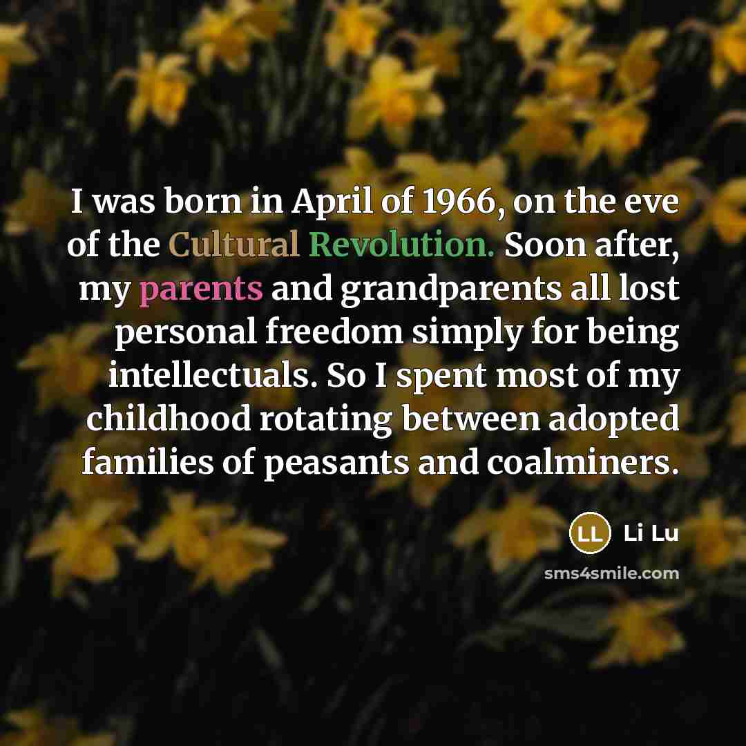 “I was born in April of 1966, on the eve…” quote by Li Lu