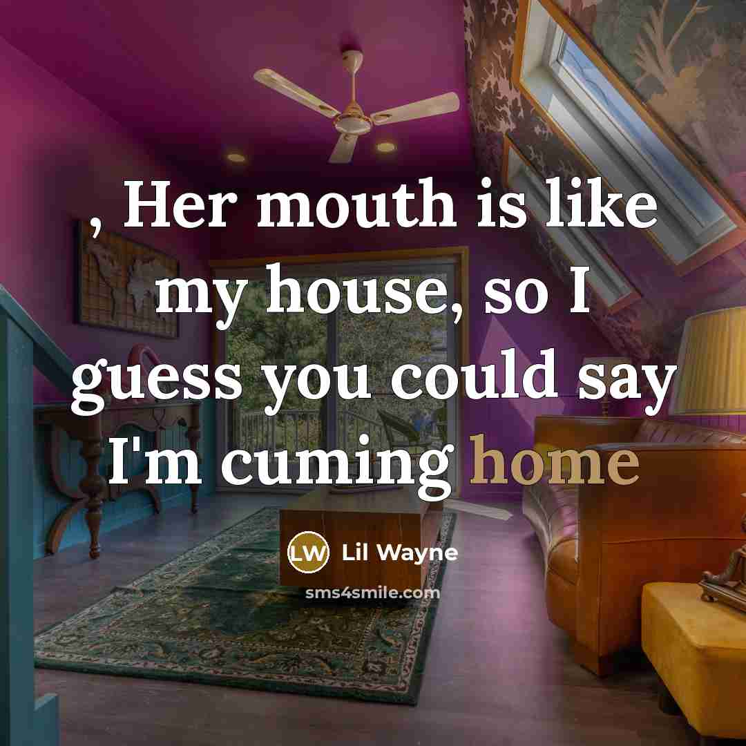“, Her mouth is like my house, so I guess…” quote by Lil Wayne
