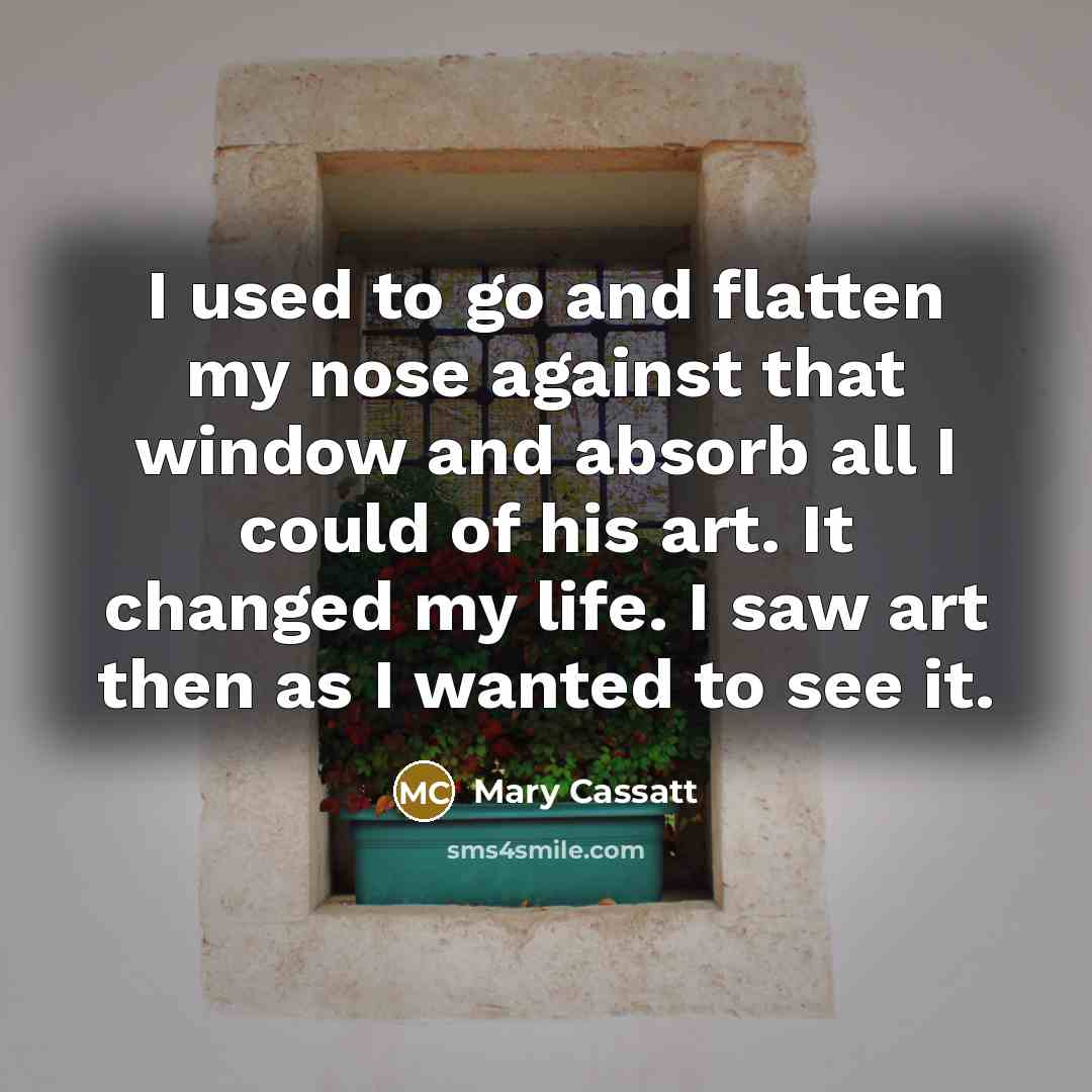 “I used to go and flatten my nose against that…” quote by Mary Cassatt