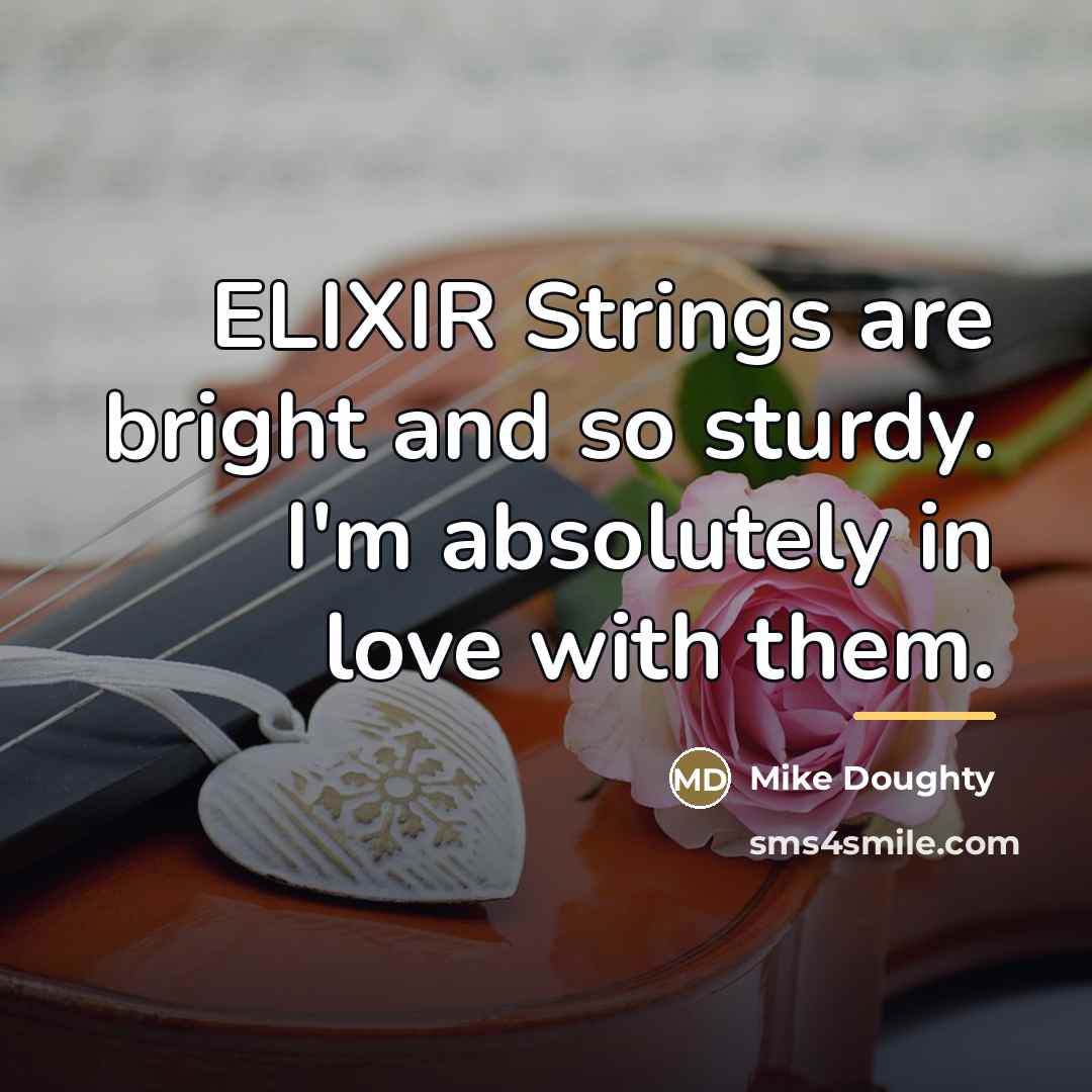 “ELIXIR Strings are bright and so sturdy. I'm absolutely in…” quote by Mike Doughty