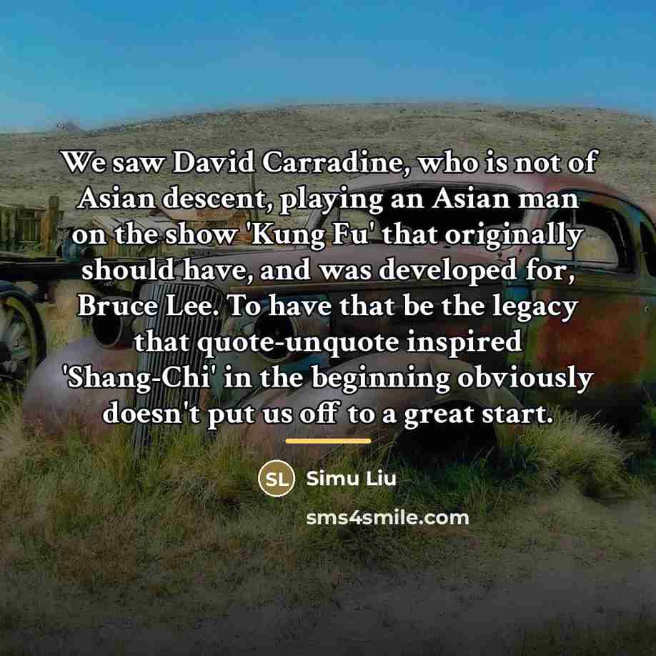 “We saw David Carradine, who is not of Asian descent,…” quote by Simu Liu