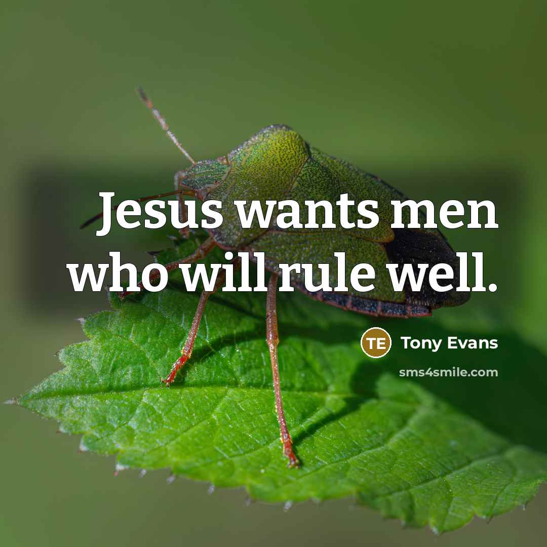 “Jesus wants men who will rule well.…” quote by Tony Evans