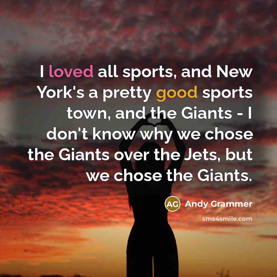 “I loved all sports, and New York's a pretty good…” quote by Andy Grammer