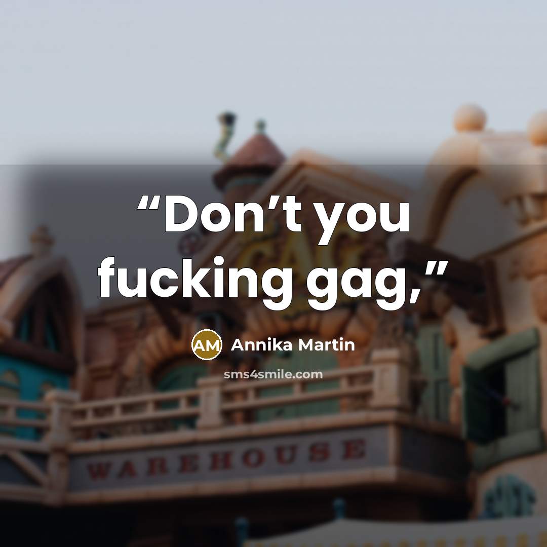“Don’t you fucking gag,” quote by Annika Martin