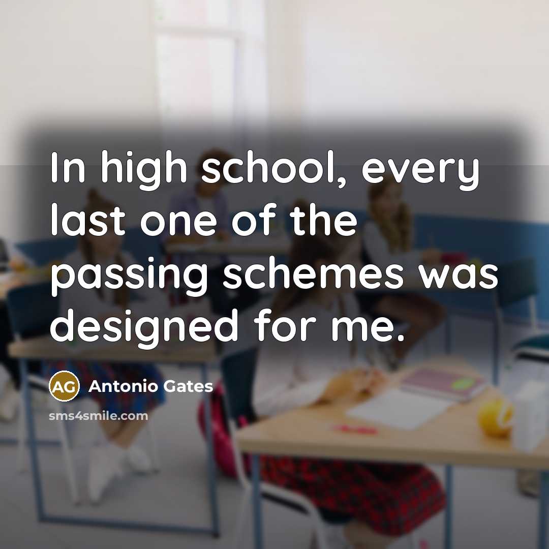 “In high school, every last one of the passing schemes…” quote by Antonio Gates