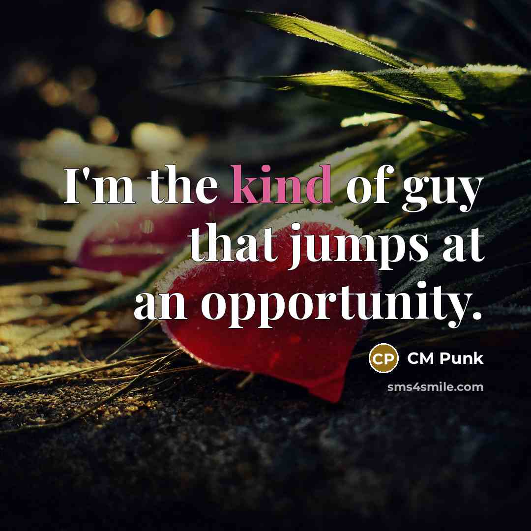“I'm the kind of guy that jumps at an opportunity.…” quote by CM Punk