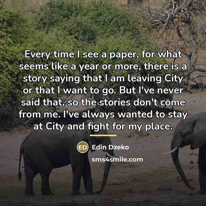 “Every time I see a paper, for what seems like…” quote by Edin Dzeko