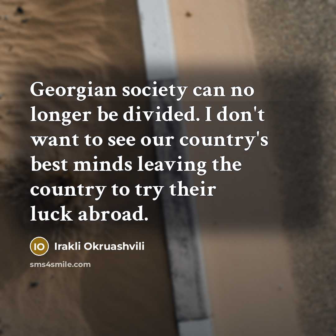“Georgian society can no longer be divided. I don't want…” quote by Irakli Okruashvili