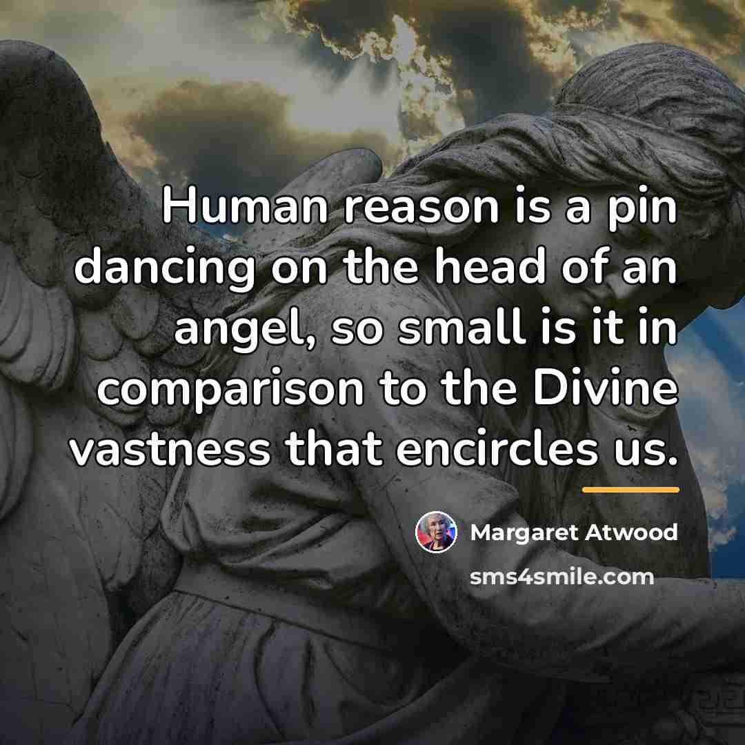 “Human reason is a pin dancing on the head of…” quote by Margaret Atwood