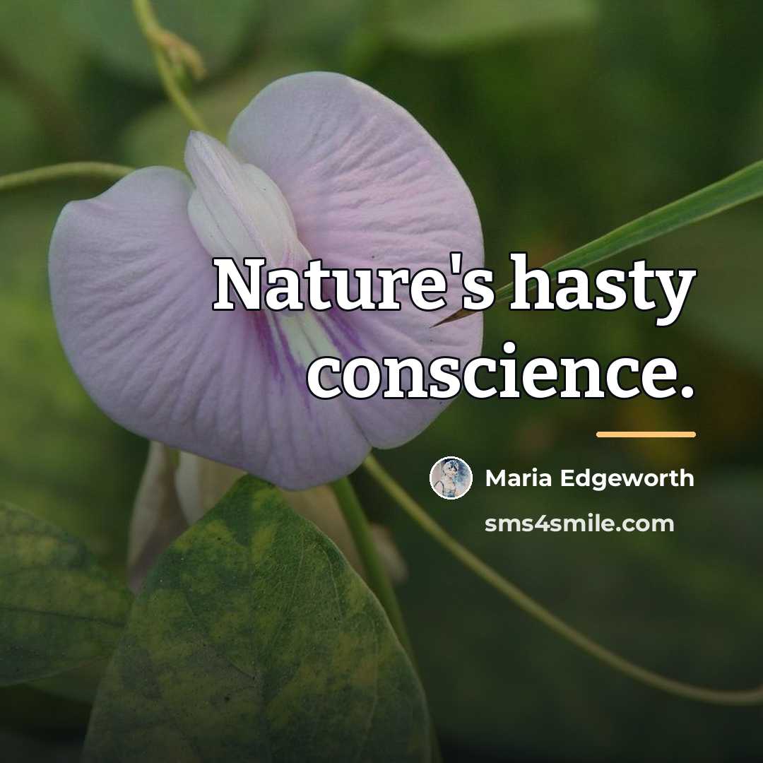 “Nature's hasty conscience.…” quote by Maria Edgeworth