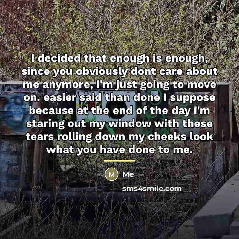 “I decided that enough is enough, since you obviously dont…” quote by Me