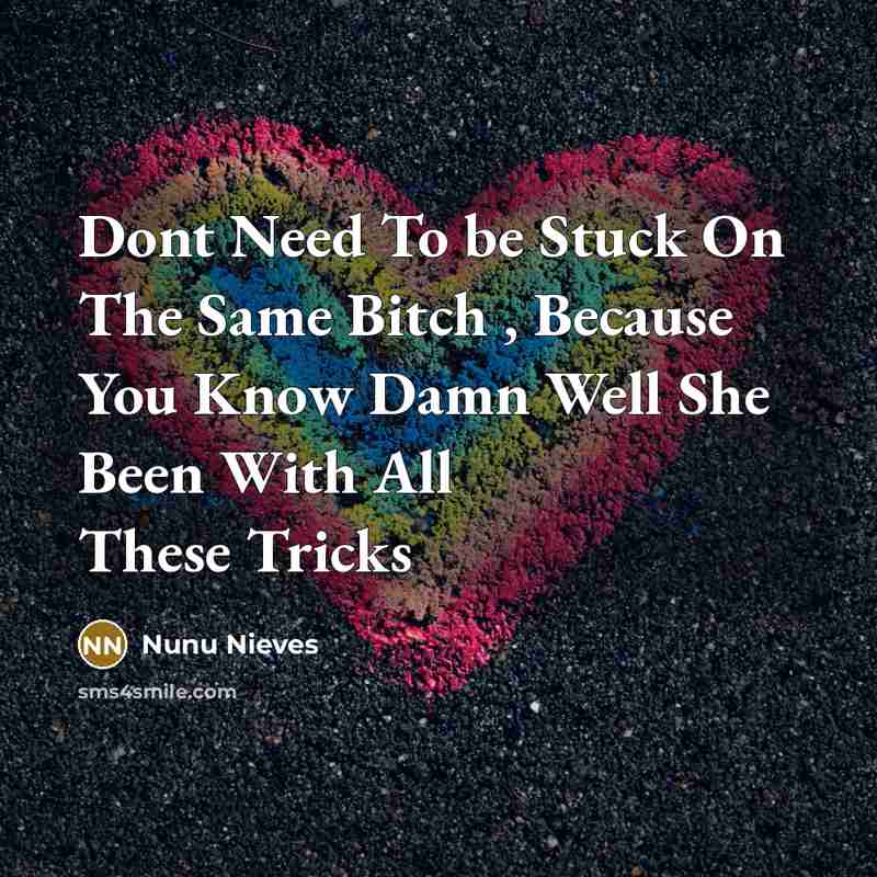 “Dont Need To be Stuck On The Same Bitch , Because You Know Damn Well She Been With All These Tricks” quote by Nunu Nieves