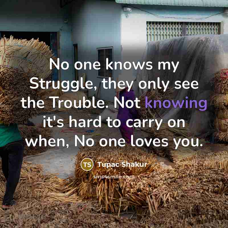 “No one knows my Struggle, they only see the Trouble.…” quote by Tupac Shakur