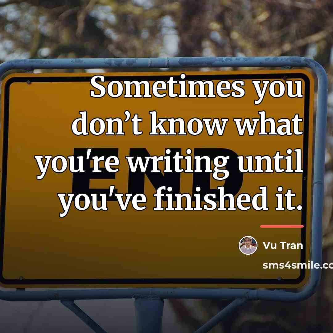 “Sometimes you don’t know what you're writing until you've finished…” quote by Vu Tran