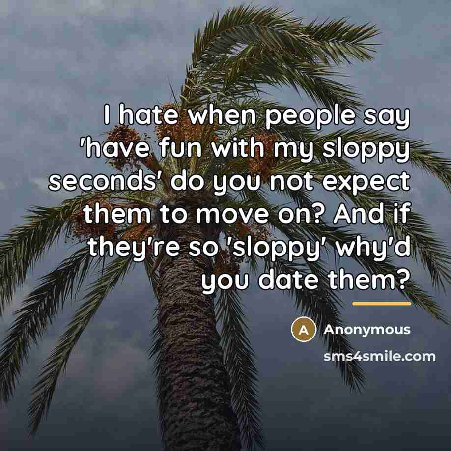 “I hate when people say 'have fun with my sloppy…” quote by Anonymous