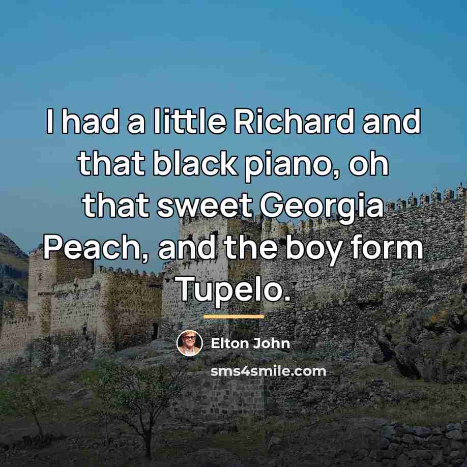 “I had a little Richard and that black piano, oh…” quote by Elton John