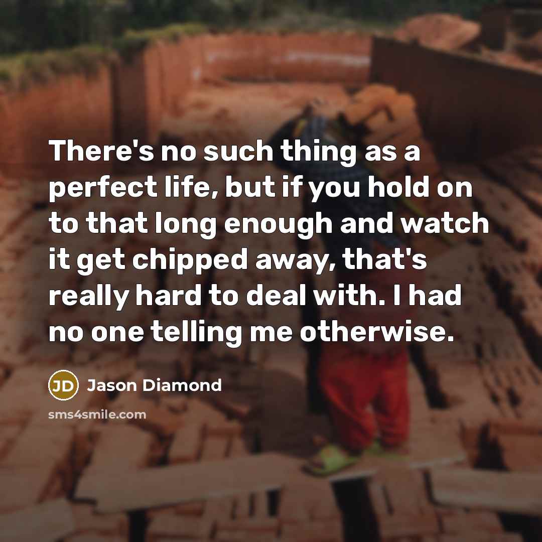 “There's no such thing as a perfect life, but if…” quote by Jason Diamond
