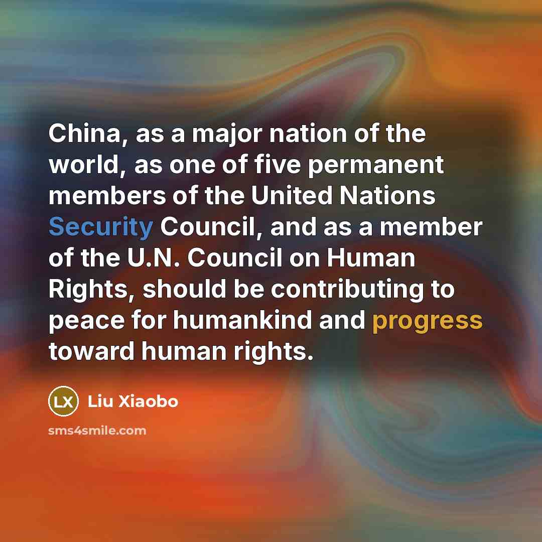 “China, as a major nation of the world, as one…” quote by Liu Xiaobo