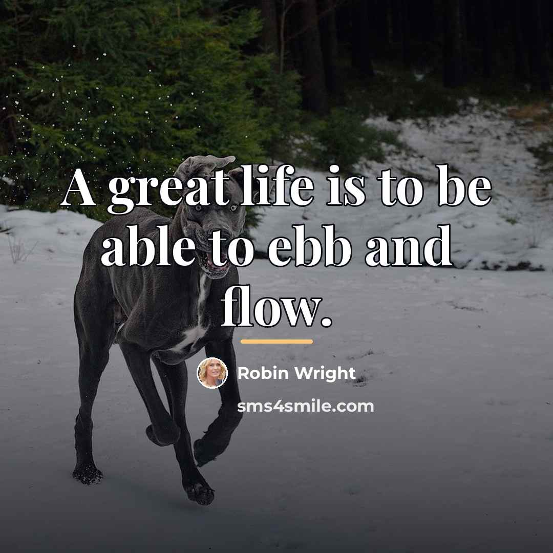 “A great life is to be able to ebb and…” quote by Robin Wright