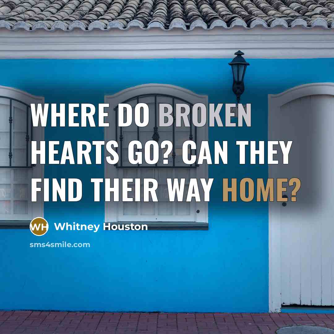 “Where do broken hearts go? Can they find their way…” quote by Whitney Houston