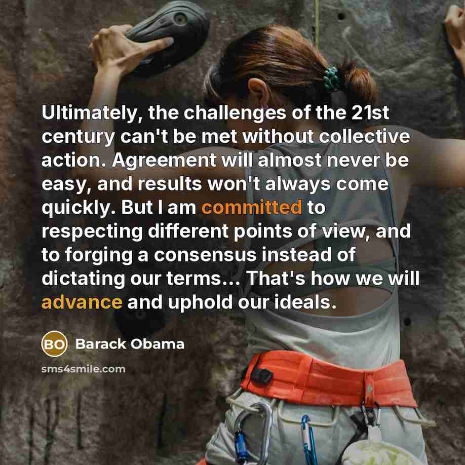 “Ultimately, the challenges of the 21st century can't be met…” quote by Barack Obama