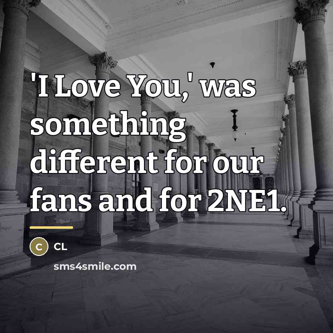 “'I Love You,' was something different for our fans and…” quote by CL