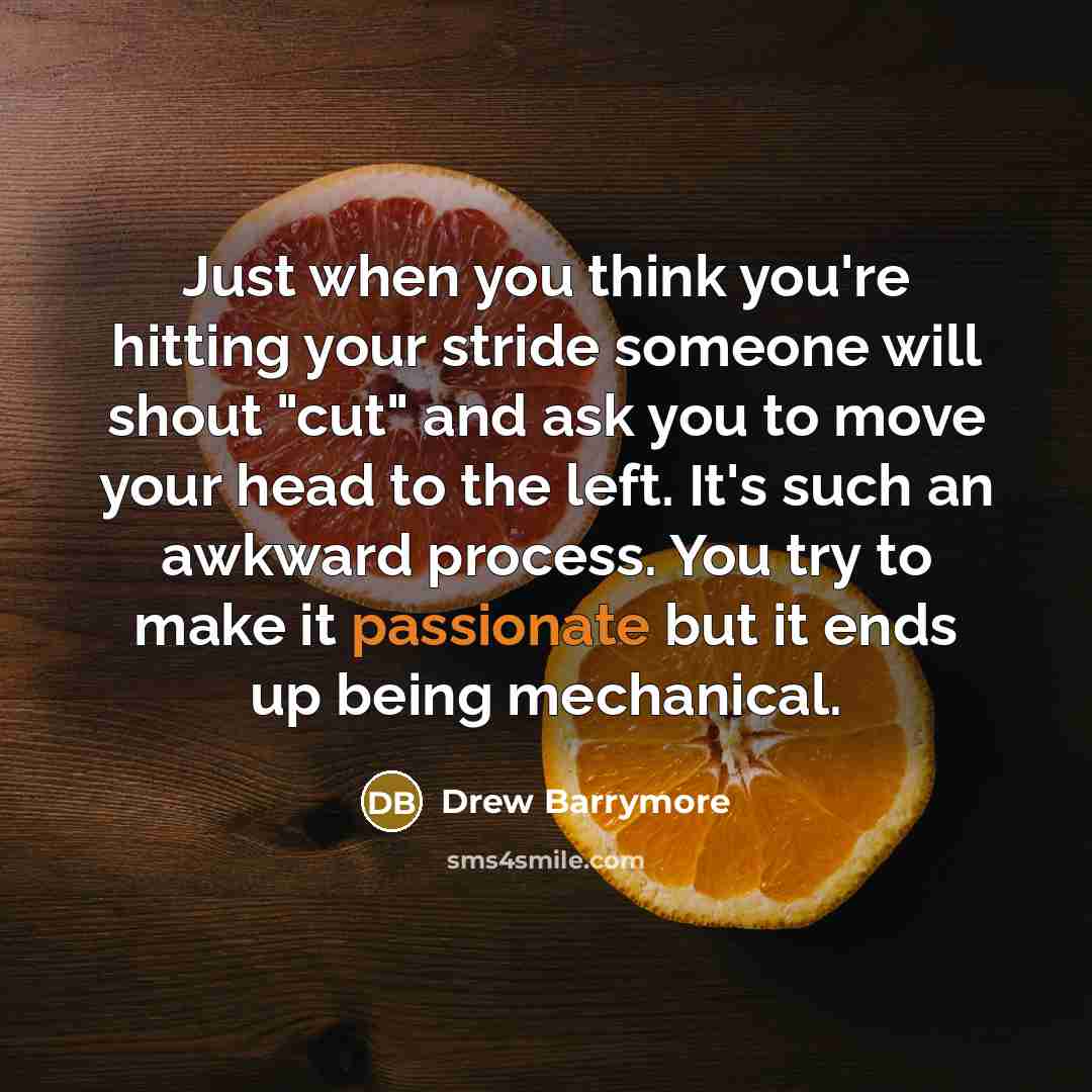 “Just when you think you're hitting your stride someone will…” quote by Drew Barrymore