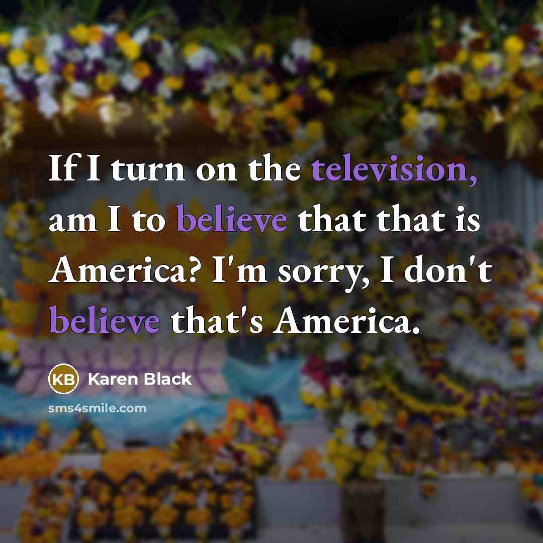 “If I turn on the television, am I to believe…” quote by Karen Black