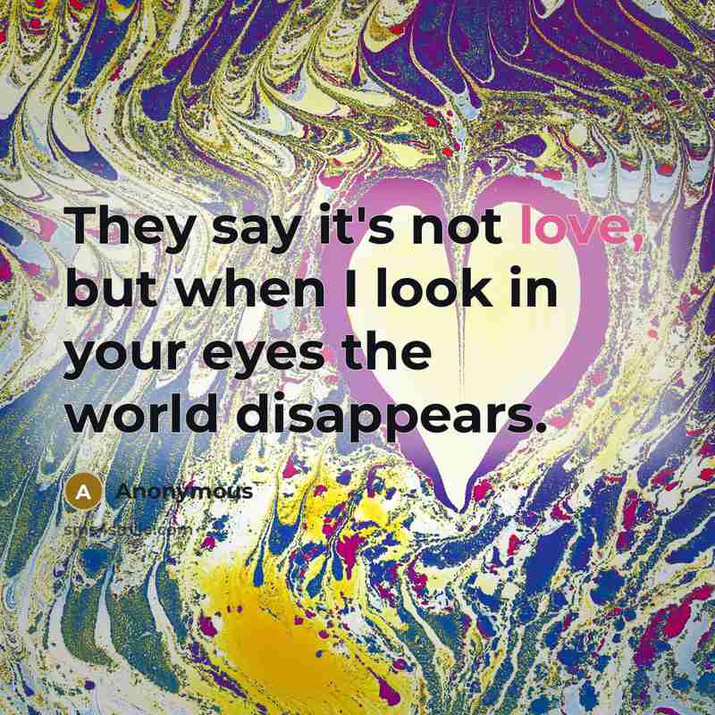 “They say it's not love, but when I look in…” quote by Anonymous