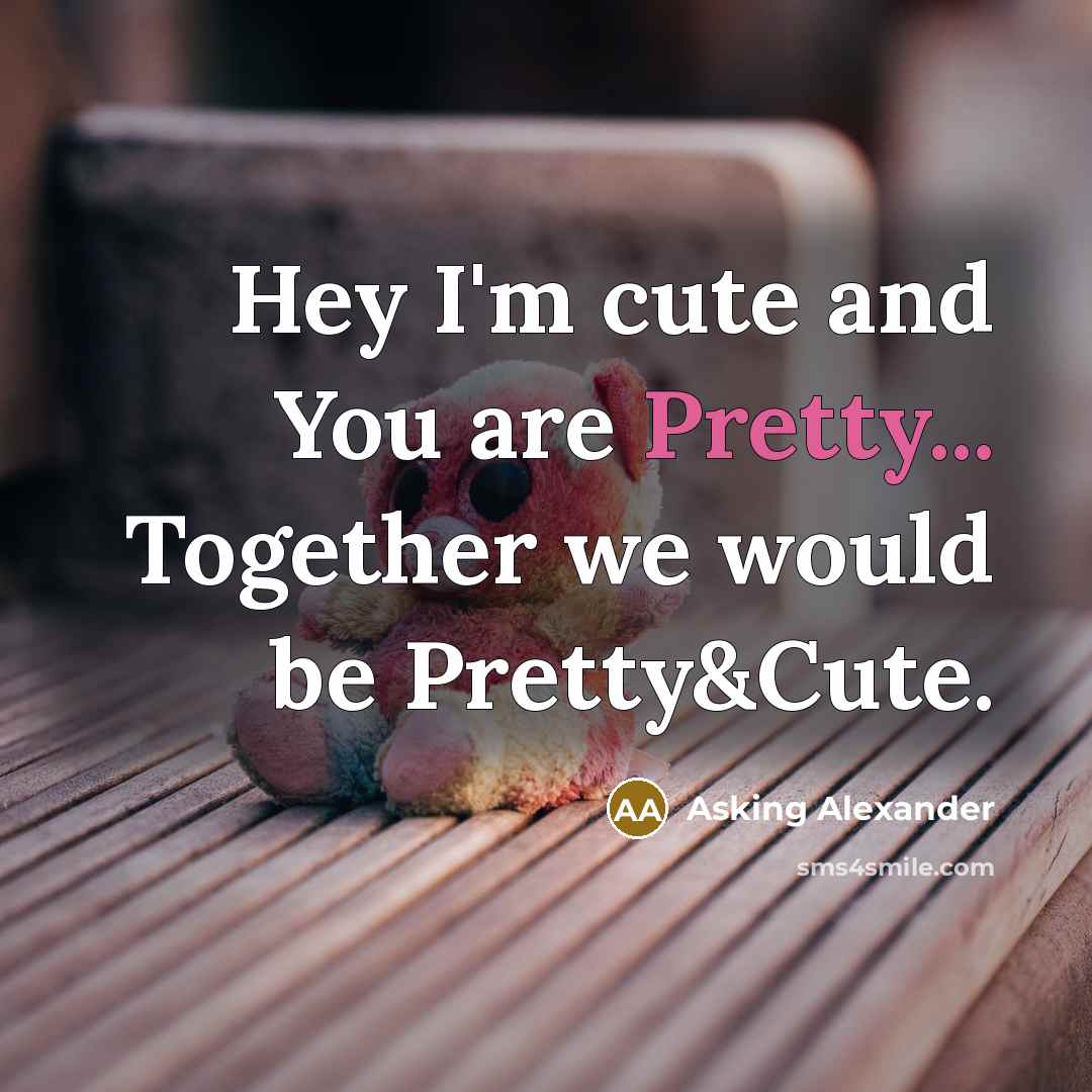 “Hey I'm cute and You are Pretty... Together we would…” quote by Asking Alexander